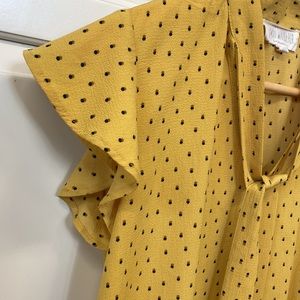 ANTHROPOLOGY Sweet Wanderer Flutter Sleeve Tie Blouse Top S